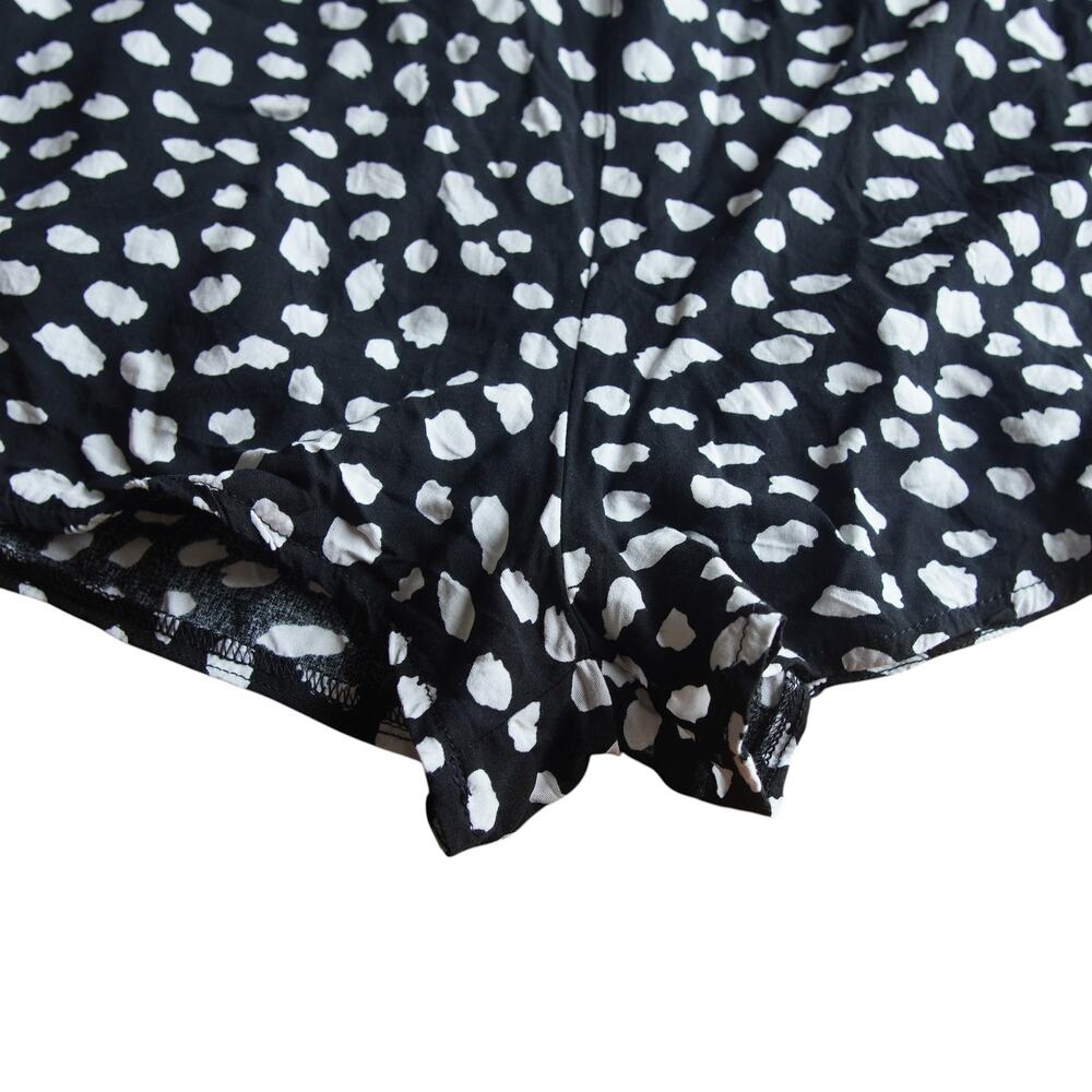 Polka Dot Halter Romper L Lined Flowy Summer Angashion Black White - Picture 11 of 12